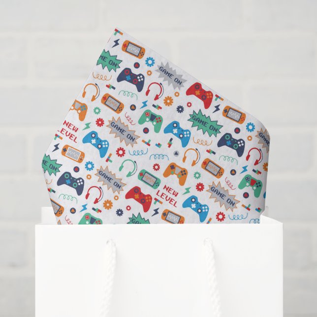Gaming Decoupage Paper, Video Games Tissue Paper (Gift Bag)