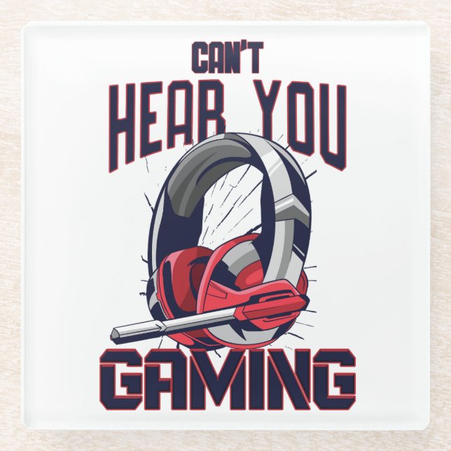 Gaming design with headset glass coaster (Front)