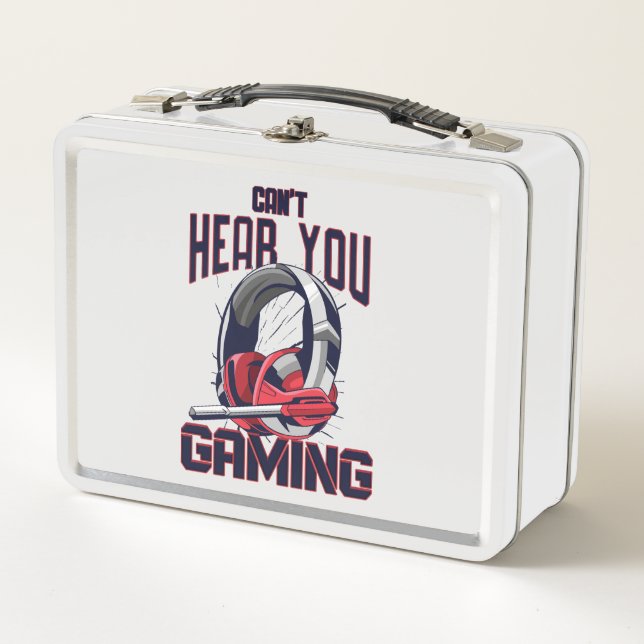 Gaming design with headset metal lunch box (Front)