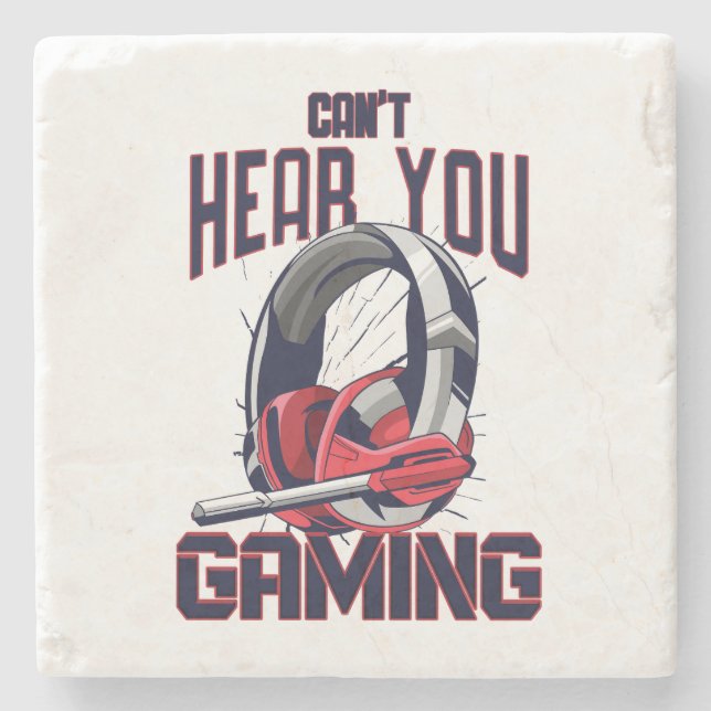 Gaming design with headset stone coaster (Front)