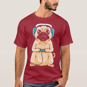 Gaming Dog Pug Lover Funny Gamer Gift for Video T-Shirt