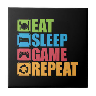 Gaming - Eat, Sleep, Game, Repeat - Gamer, Funny Tile
