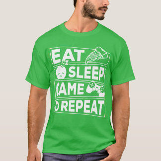 Gaming Eat Sleep Game Repeat Gift Multiplayer Vide T-Shirt