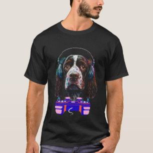 Gaming English Springer Spaniel Dog Player Video G T-Shirt