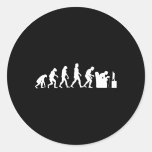 Gaming Evolution Funny Retro Video Game Gamer Nerd Classic Round Sticker