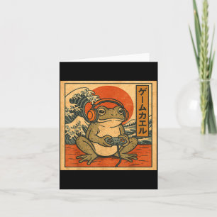 Gaming Frog Art Ukiyo-e Japanese Gamer Anime Men W Card