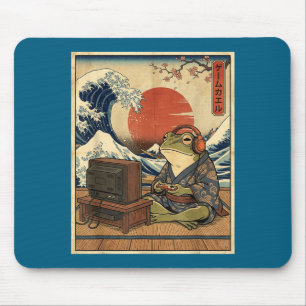 Gaming Frog Art Ukiyo-e Japanese Gamer Anime Men W Mouse Pad