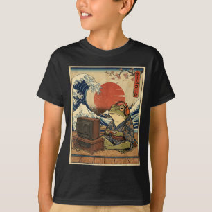 Gaming Frog Art Ukiyo-e Japanese Gamer Anime Men W T-Shirt