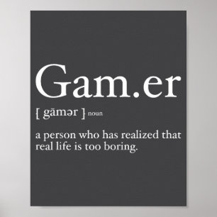 Gaming Funny Video Game Definition Gamer _ Funny G Poster