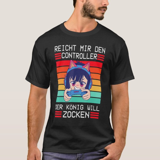 Gaming Game Console Enich Mir Den Controller König T-Shirt (Front)