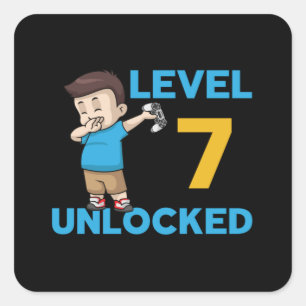 Gaming Game Gamer Console Seven Years Gift Idea Square Sticker