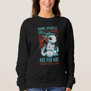Gaming Gamer Console Video Games Gamesalotl Axolot Sweatshirt