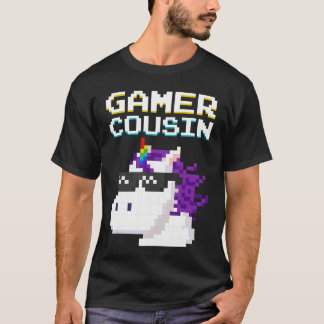 Gaming Gamer Cousin Unicorn Piel Gift Multiplayer  T-Shirt