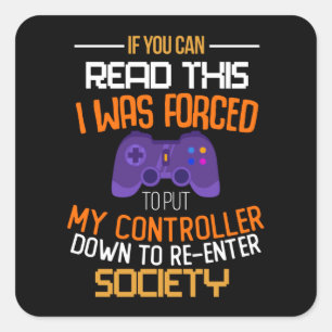 Gaming Gamer Social Distancing gift idea Square Sticker