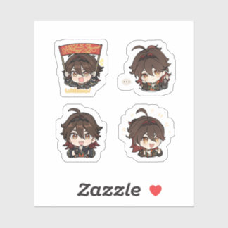 Gaming Genshin Impact 4 Pack Sticker Sheet