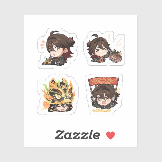 Gaming Genshin Impact 4 Pack Sticker Sheet Extra P (Sheet)
