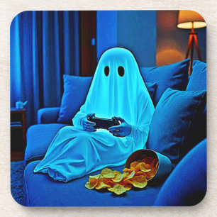 Gaming Ghost Cosy Night In Design Coaster