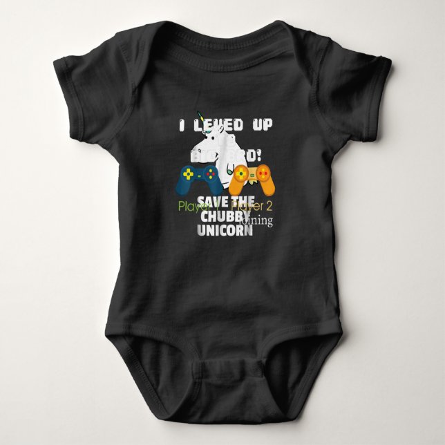 Gaming Gift I Level Up To Big Bro Brother Present Baby Bodysuit (Front)