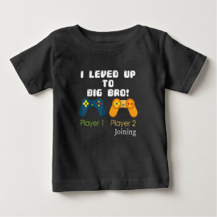 Gaming Gift I Level Up To Big Bro Brother Present Baby T-Shirt