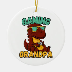 Gaming Grandpa Ceramic Tree Decoration