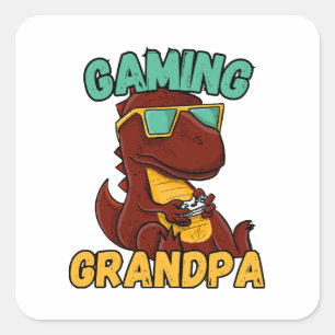 Gaming Grandpa Square Sticker