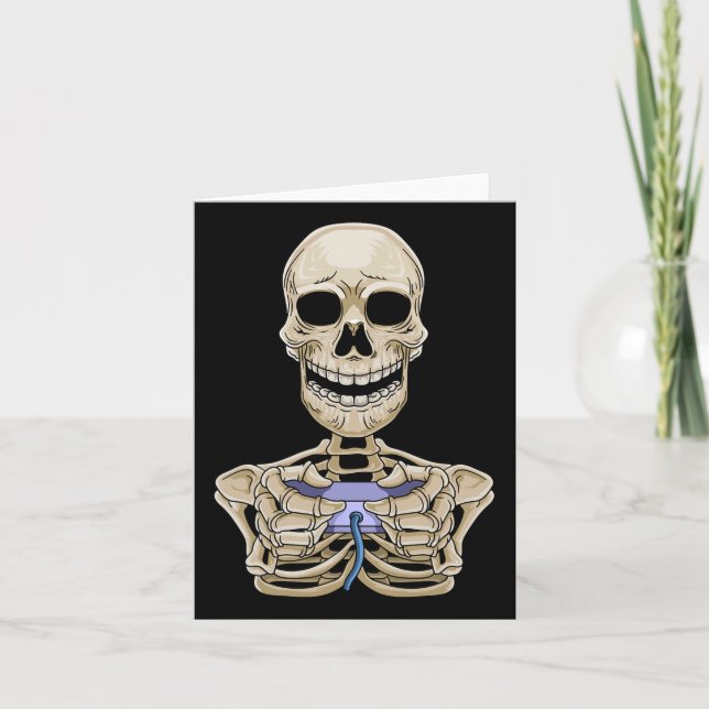Gaming Halloween Skeleton Gamer Controller  Card (Front)
