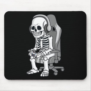 Gaming Halloween Skeleton Scary Gamer Boys Kids  Mouse Pad