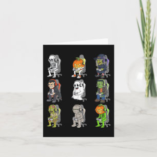 Gaming Halloween Skeleton Vampire Gamer Zombie Boy Card