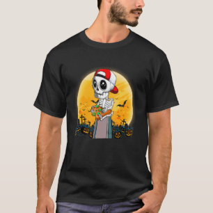 Gaming Halloween Video Gamer Cool Skeleton Boys Me T-Shirt
