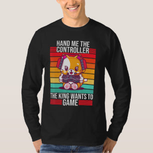 Gaming Hand Me The Controller King Ps5 Console Gam T-Shirt
