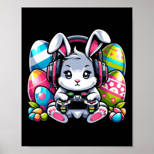 Gaming Happy Easter Day Bunny Egg Funny Boys Kids  Poster