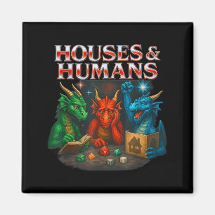 Gaming Houses And Humans Funny Game Rpg Gamer Men  Magnet