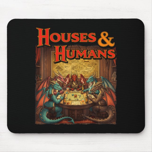 Gaming Houses Humans Funny Rpg Parody Gamer Men Bo Mouse Pad (Front)