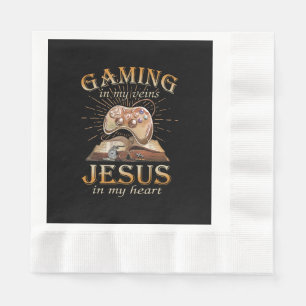 Gaming In My Veins Jesus In My Heart Napkin