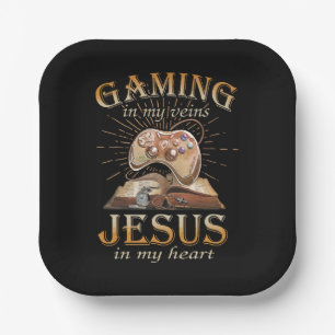 Gaming In My Veins Jesus In My Heart Paper Plate
