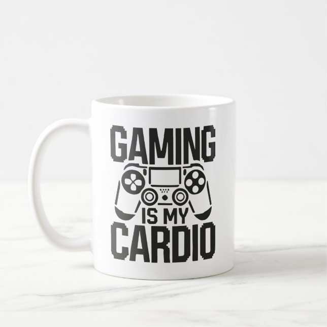 Gaming Is My Cardio - Funny Gamer Humour Coffee Mug (Left)