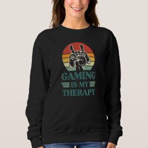 Gaming Is My Therapy   Retro Vintage Style Gamer Sweatshirt