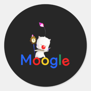 Gaming Kawaii Moogle Kupo Gamer Video Game  Classic Round Sticker