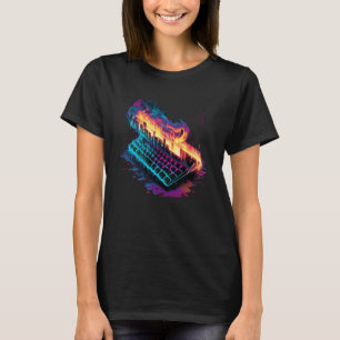 Gaming Keyboard On Fire  1 T-Shirt