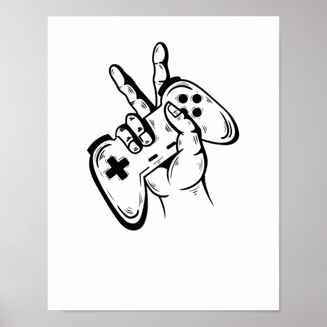 Gaming Konsole spielen mit Controller Poster (Front)