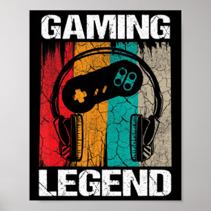 Gaming Legend Gamer Video Games Vintage Gifts Boys Poster