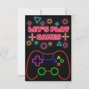 Gaming Lets Play Games RSVP Card
