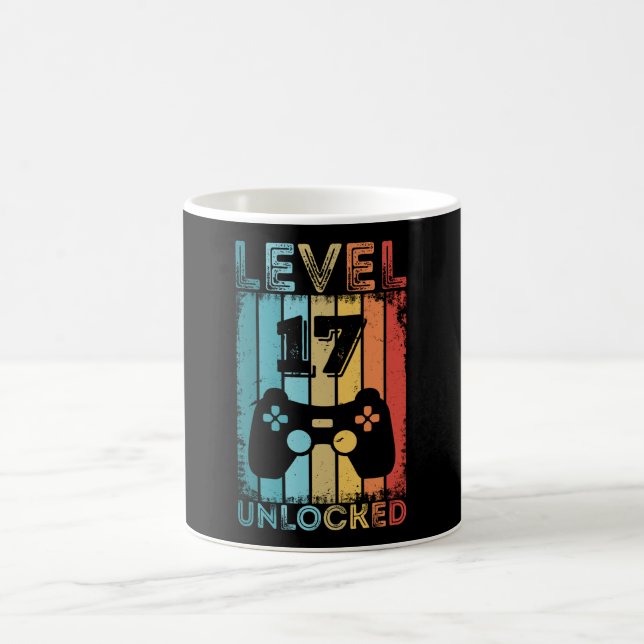 Gaming Level 17 Unlocked 17th Birthday Gift Gamer Coffee Mug (Center)