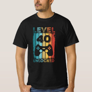 Gaming Level 40 Unlocked 40th Birthday Gift Gamer T-Shirt