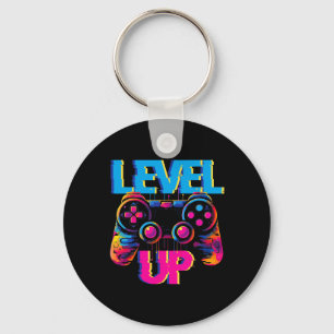 Gaming Level Up Game Controller Video Game Pop Art Key Ring