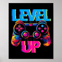 Gaming Level Up Game Controller Video Game Pop Art