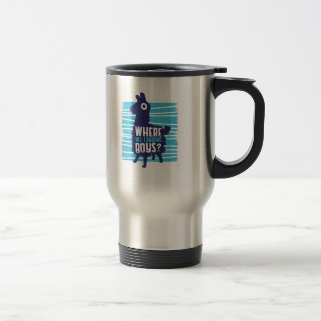 Gaming Llama Where We Landing Boys Graphics Teens Travel Mug (Right)