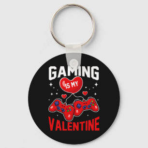 Gaming Lover Heart Dating Gamer Valentine Days Cou Key Ring