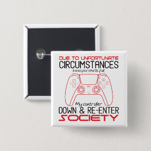 Gaming Lovers Put My Controller Down Funny Gamer 15 Cm Square Badge