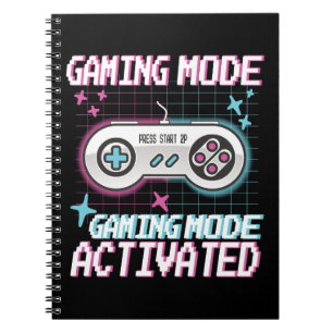  Gaming Mode Activated Retro Pixel Gamer Design Notebook
